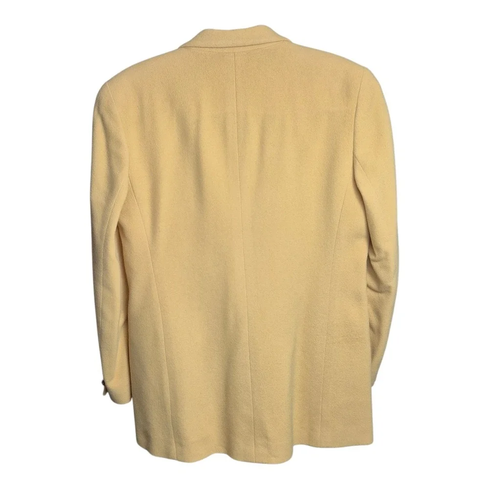 VTG Burberrys Wool‎ Cashmere Blazer Womens 8 Yellow Double Breasted Made in USA